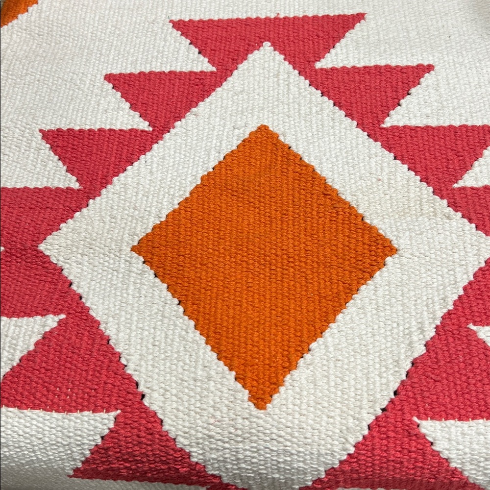 Woven Yarn Wall Hanging Orang/Pink/Off-White - Picture 6 of 8